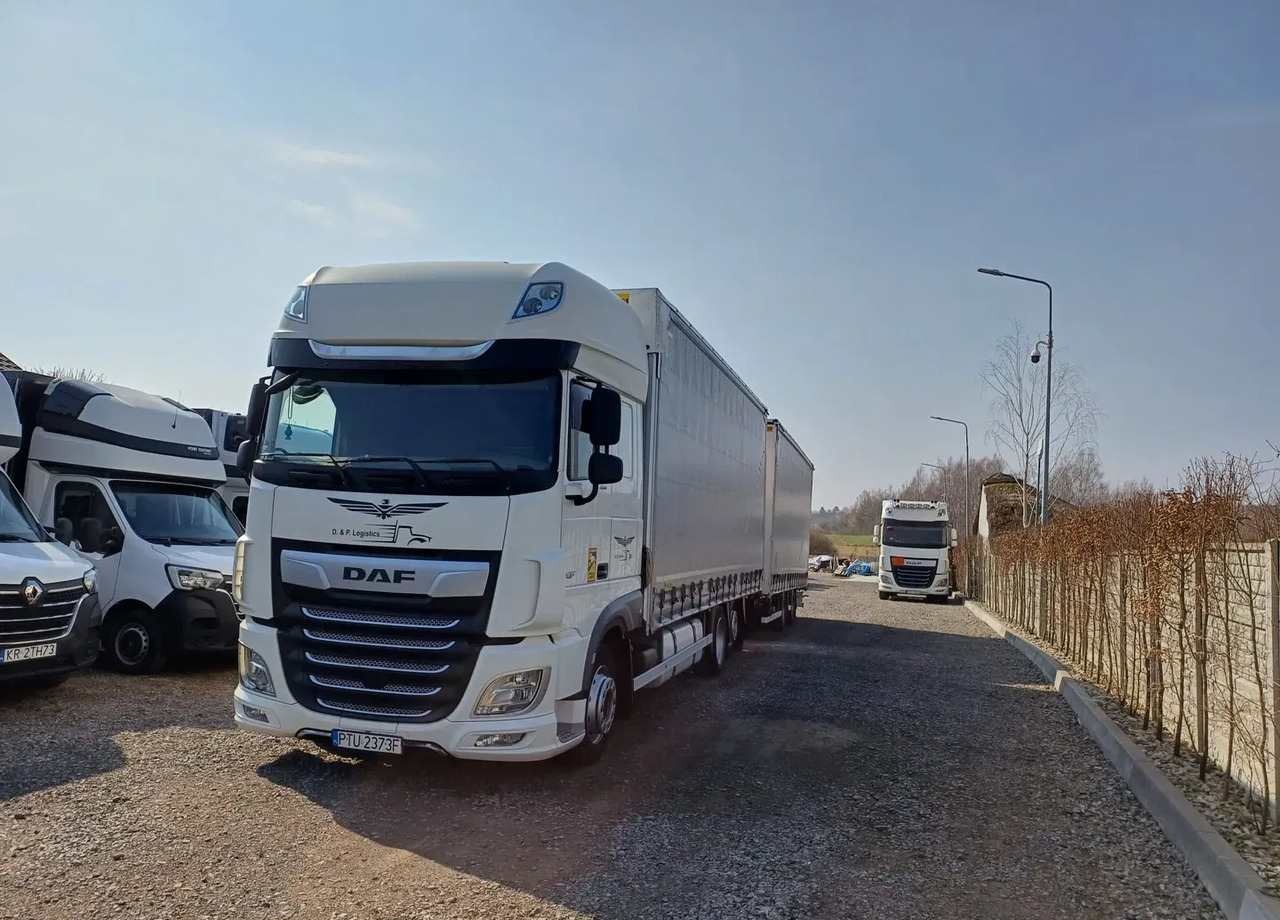 DAF XF 480 SUPER SPACE CAB / ZESTAW TANDEM PRZEJAZDOWY 120m3 - Tentinis sunkvežimis: foto 2 DAF XF 480 SUPER SPACE CAB / ZESTAW TANDEM PRZEJAZDOWY 120m3 - Tentinis sunkvežimis: foto 2