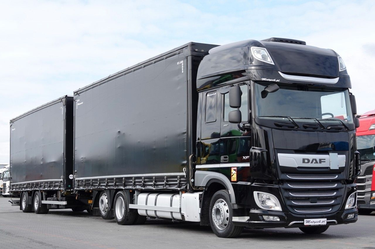 DAF XF 480 / ZESTAW TANDEM / 120 M3 / PRZEJAZDOWY / - Tentinis sunkvežimis: foto 1 DAF XF 480 / ZESTAW TANDEM / 120 M3 / PRZEJAZDOWY / - Tentinis sunkvežimis: foto 1