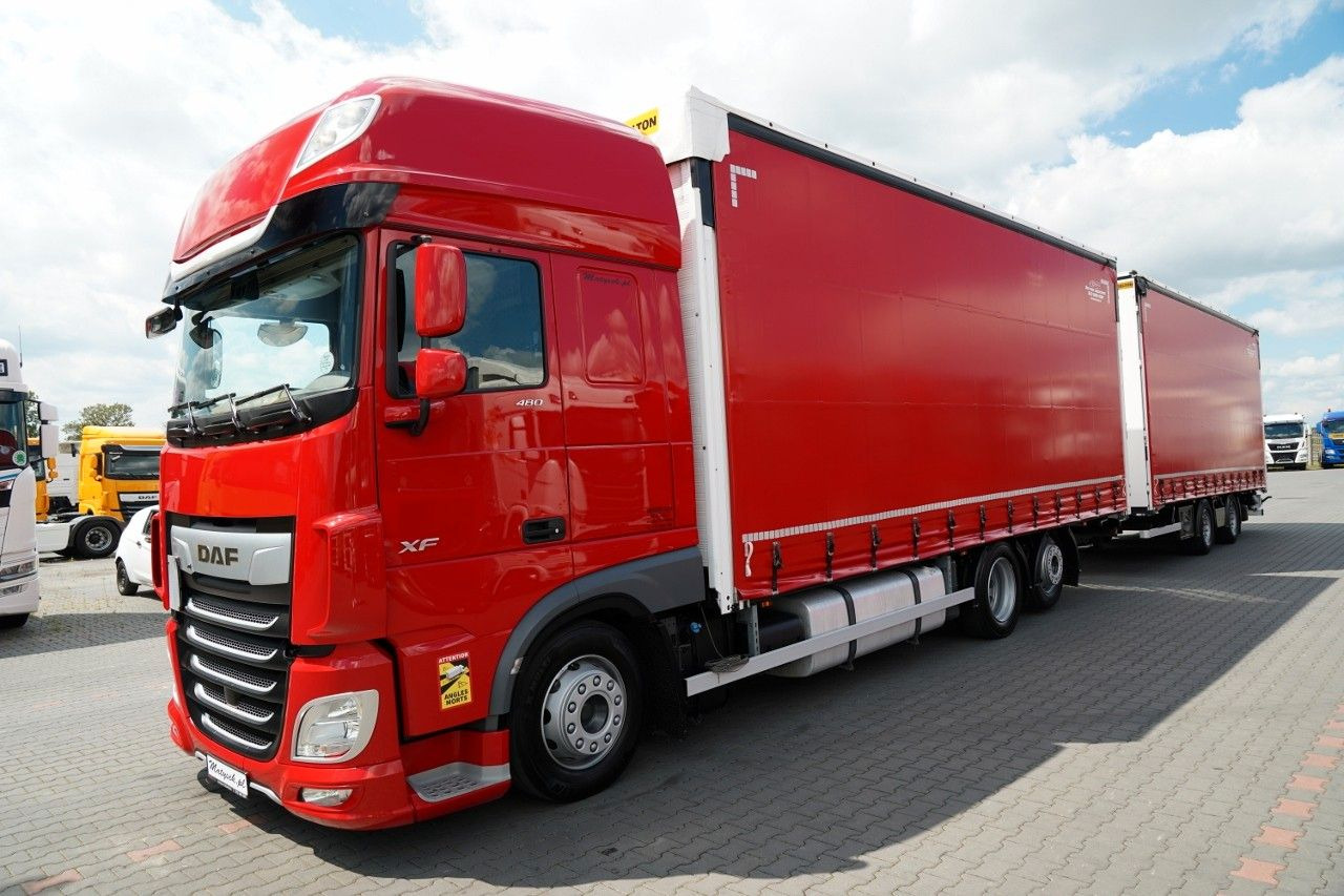 DAF XF 480 / ZESTAW TANDEM 120 M3 / PRZEJAZDOWY / WI - Tentinis sunkvežimis: foto 2 DAF XF 480 / ZESTAW TANDEM 120 M3 / PRZEJAZDOWY / WI - Tentinis sunkvežimis: foto 2