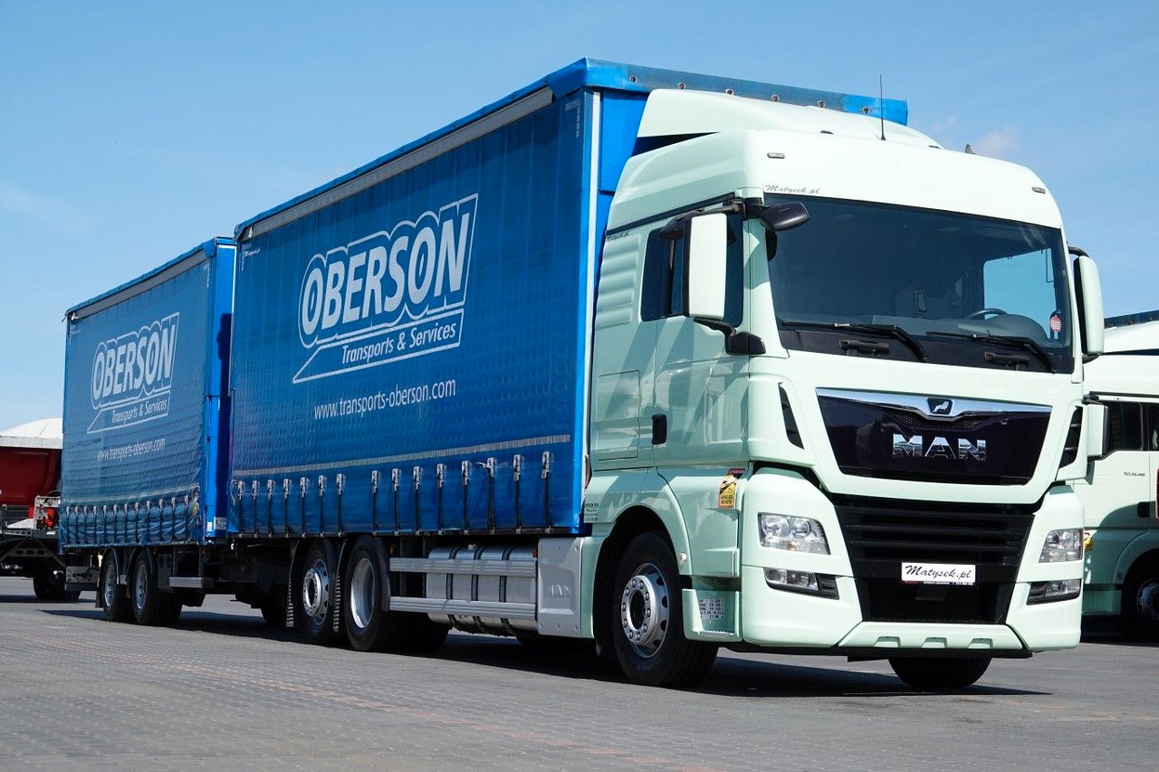 MAN TGX 26.460 / ZESTAW TANDEM PRZEJAZDOWY / 120 M3 - Tentinis sunkvežimis: foto 1 MAN TGX 26.460 / ZESTAW TANDEM PRZEJAZDOWY / 120 M3 - Tentinis sunkvežimis: foto 1