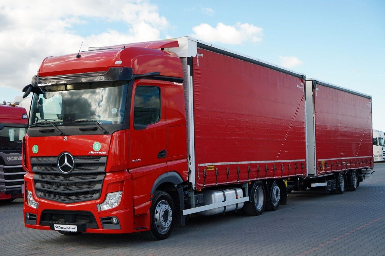 Mercedes-Benz ACTROS 2545 / ZESTAW TANDEM 120 M3 / PRZEJAZDOW - Tentinis sunkvežimis: foto 2 Mercedes-Benz ACTROS 2545 / ZESTAW TANDEM 120 M3 / PRZEJAZDOW - Tentinis sunkvežimis: foto 2