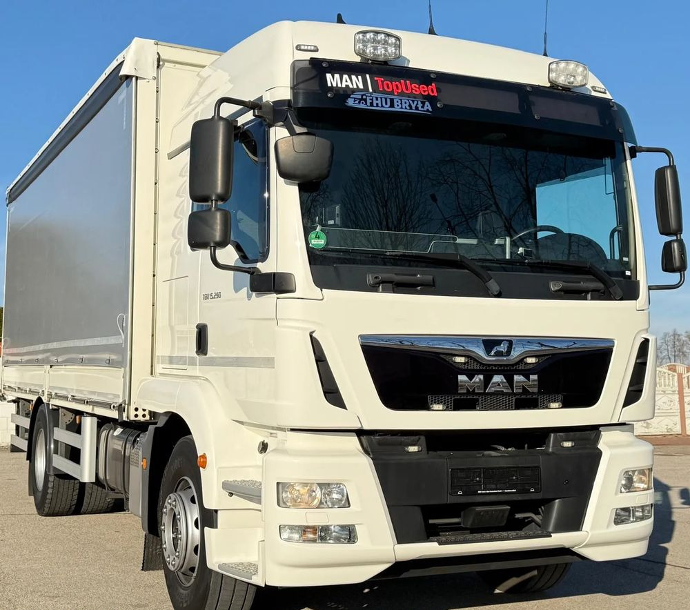 MAN TGM 15.290/E6/FIRANKA/BURTO-FIRANKA/SZKOŁA JAZDY/MAŁY ROZSTAW OSI/16PALET/WINDA/NISKI PRZEBIEG/2019/SERWISOWANY - Tentinis sunkvežimis: foto 2 MAN TGM 15.290/E6/FIRANKA/BURTO-FIRANKA/SZKOŁA JAZDY/MAŁY ROZSTAW OSI/16PALET/WINDA/NISKI PRZEBIEG/2019/SERWISOWANY - Tentinis sunkvežimis: foto 2