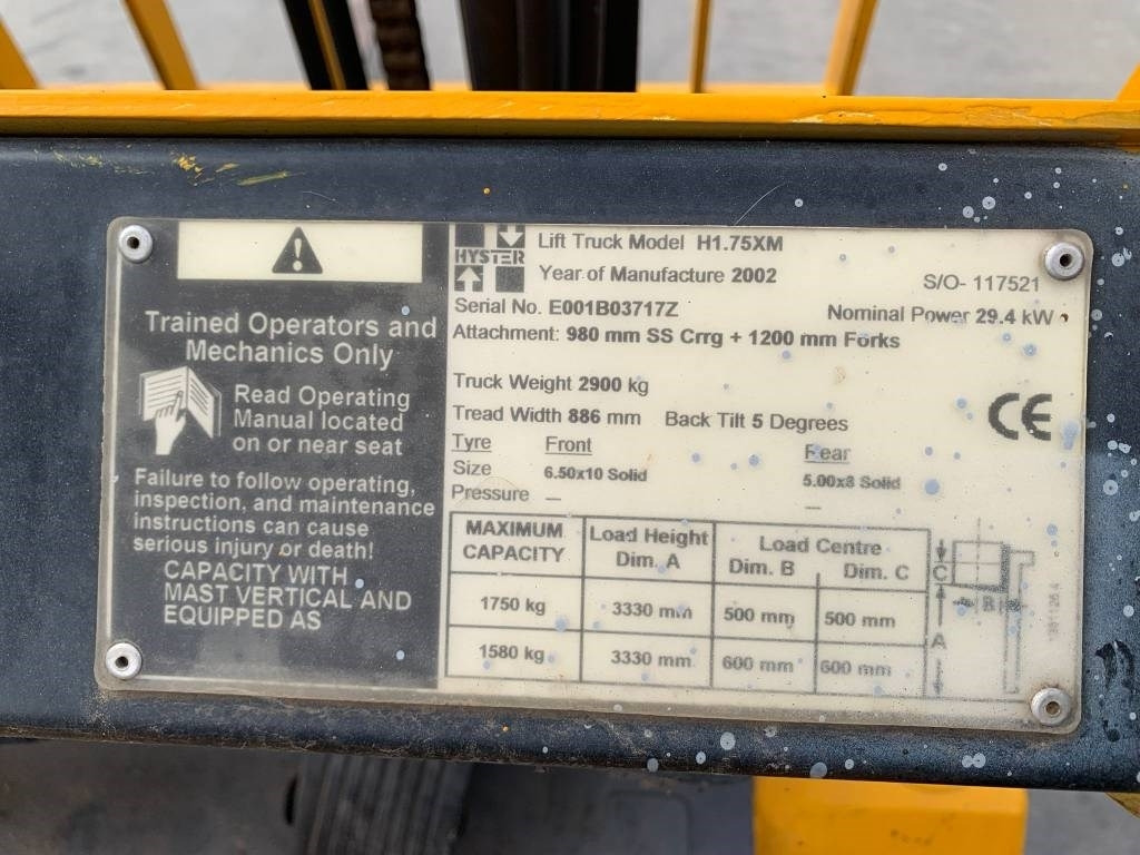 Hyster H 1.75 XM - Dujinis krautuvas: foto 3 Hyster H 1.75 XM - Dujinis krautuvas: foto 3
