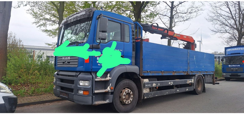 MAN 18.310 Pritsche mit Kran - Platforminis/ Bortinis sunkvežimis, Sunkvežimis su kranu: foto 1 MAN 18.310 Pritsche mit Kran - Platforminis/ Bortinis sunkvežimis, Sunkvežimis su kranu: foto 1