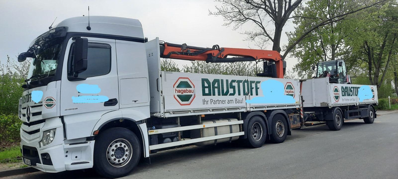 Mercedes-Benz 2545 Actros Pritsche Kran Palfinger PK21001 - Platforminis/ Bortinis sunkvežimis, Sunkvežimis su kranu: foto 1 Mercedes-Benz 2545 Actros Pritsche Kran Palfinger PK21001 - Platforminis/ Bortinis sunkvežimis, Sunkvežimis su kranu: foto 1