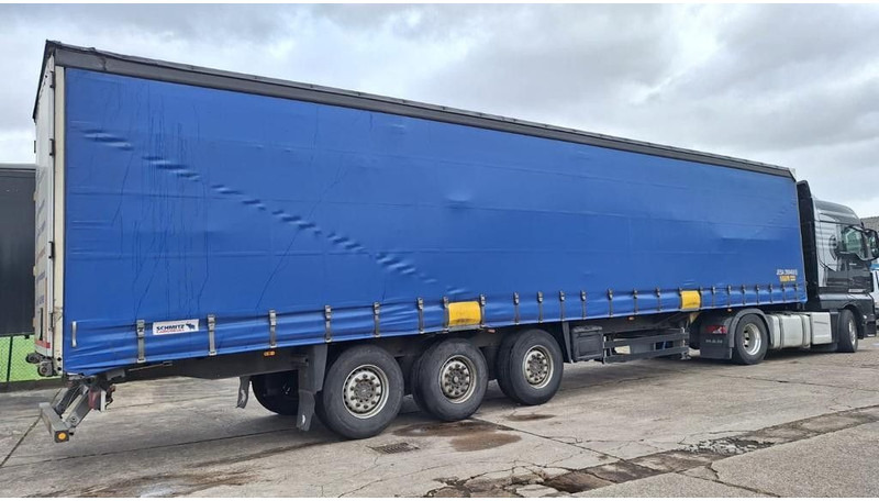 Schmitz Cargobull Pritsche Plane Bahn,Steckrungen - Tentinė puspriekabė: foto 1 Schmitz Cargobull Pritsche Plane Bahn,Steckrungen - Tentinė puspriekabė: foto 1
