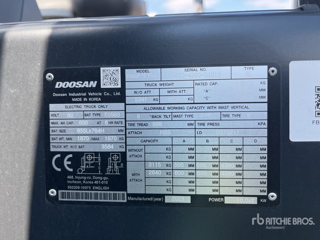 2023 Doosan B35X-7 PLUS Electric Forklift - Elektrinis krautuvas: foto 3 2023 Doosan B35X-7 PLUS Electric Forklift - Elektrinis krautuvas: foto 3