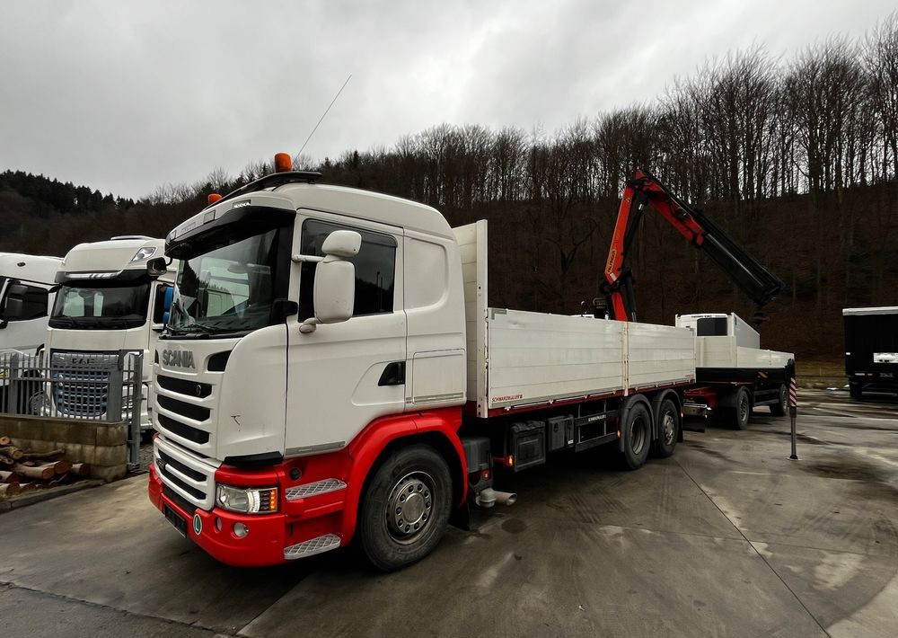 Scania R450 // 2014 // HDS Palfinger 13002 // 6x4 oś skrętna+podnoszona // Przyczepa Schwarzmuller // - Platforminis/ Bortinis sunkvežimis: foto 1 Scania R450 // 2014 // HDS Palfinger 13002 // 6x4 oś skrętna+podnoszona // Przyczepa Schwarzmuller // - Platforminis/ Bortinis sunkvežimis: foto 1