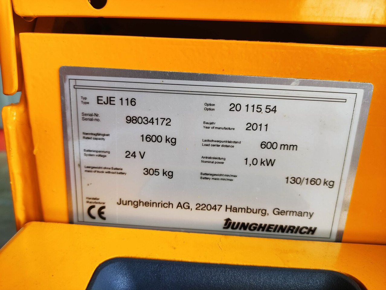 Jungheinrich EJE 116 - Padėklų krautuvas: foto 5 Jungheinrich EJE 116 - Padėklų krautuvas: foto 5