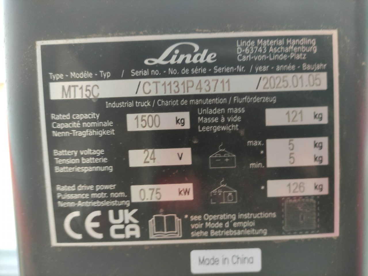 Linde MT15C - Padėklų krautuvas: foto 5 Linde MT15C - Padėklų krautuvas: foto 5