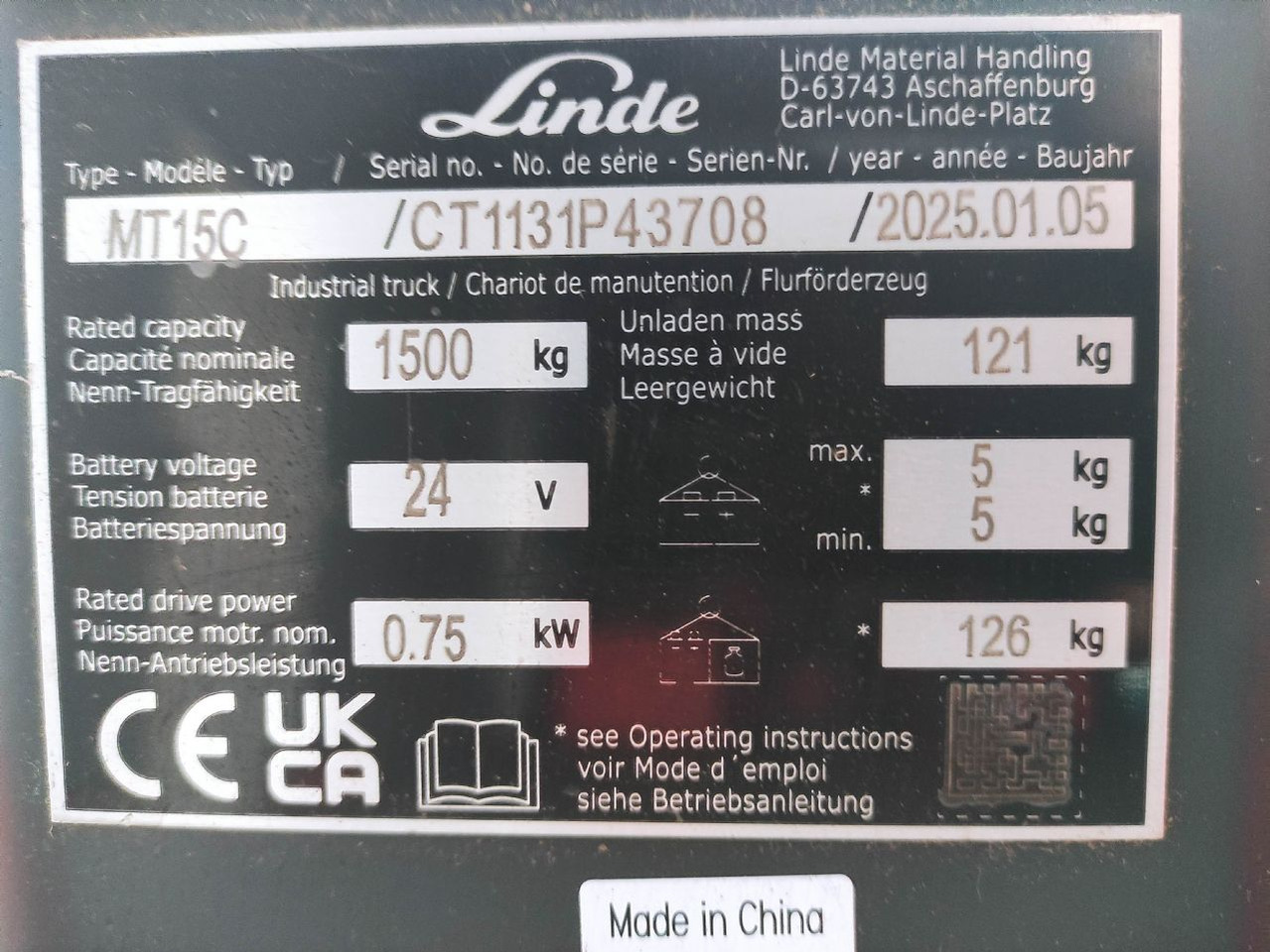 Linde MT15C - Padėklų krautuvas: foto 5 Linde MT15C - Padėklų krautuvas: foto 5