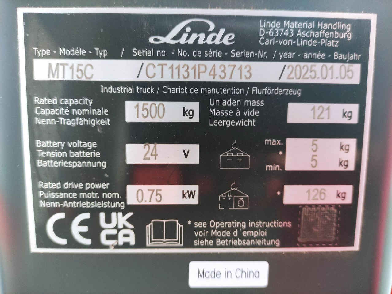 Linde MT15C - Padėklų krautuvas: foto 5 Linde MT15C - Padėklų krautuvas: foto 5