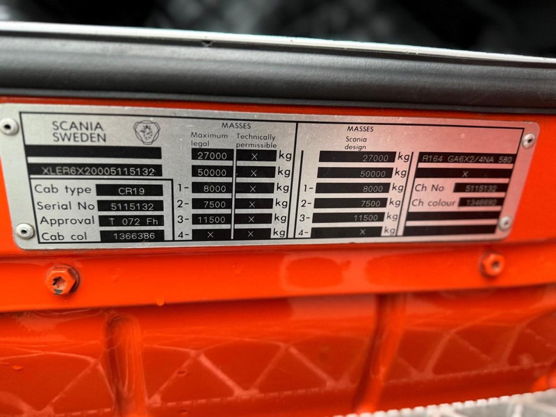 Vilkikas Scania R 164 GA 6X2/4 NA 580 SHOW TRUCK, GESTUURDE VOORLOPER, COMPLEET, TOP.: foto 20