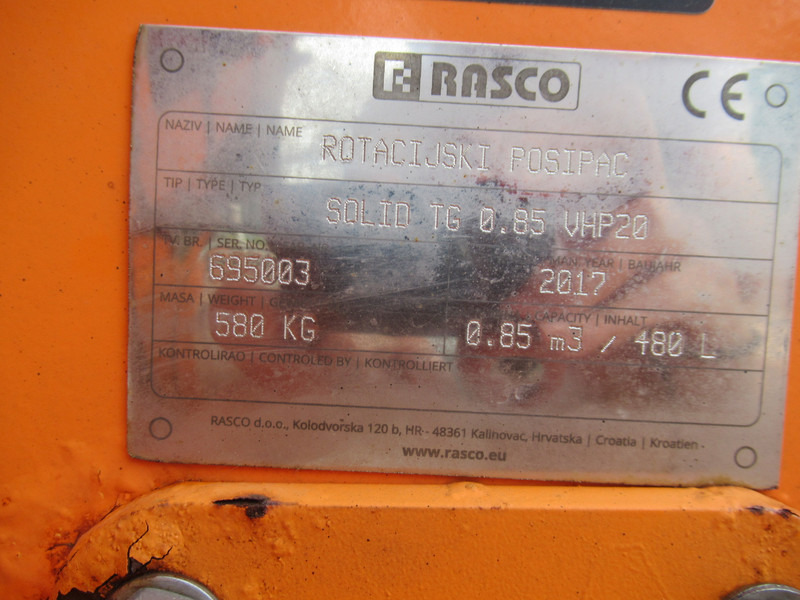 Smėlio/ Druskos barstytuvas RASCO SOLID TG 0.85 VHP20 0.85M3 + 480L Salz Salt Spreader ROTACIJSKI POSIPAC: foto 10