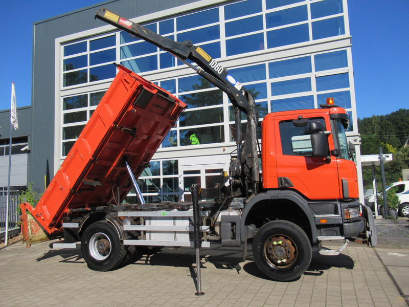 Scania P 114 CB 4x4 HZ 340 3-W. Tipper - 3-S. Kipper + HMF 1063 Crane Kran - Savivartis sunkvežimis, Sunkvežimis su kranu: foto 3 Scania P 114 CB 4x4 HZ 340 3-W. Tipper - 3-S. Kipper + HMF 1063 Crane Kran - Savivartis sunkvežimis, Sunkvežimis su kranu: foto 3