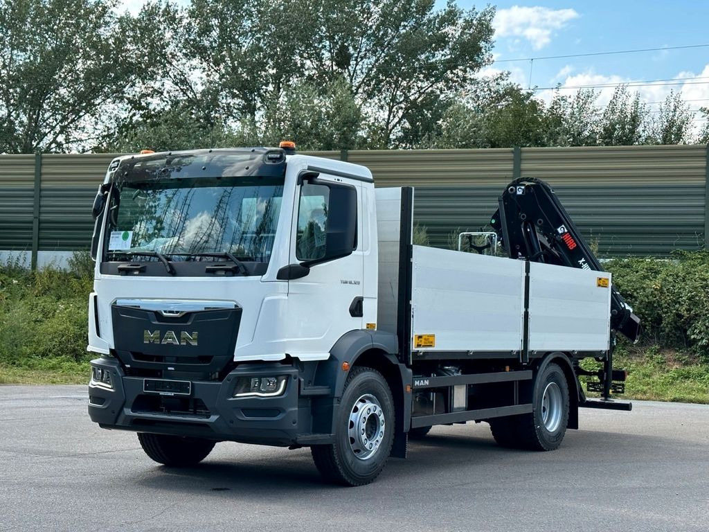 MAN TGM 18.320 4x2 Euro6e Kran Hiab - Platforminis/ Bortinis sunkvežimis, Sunkvežimis su kranu: foto 1 MAN TGM 18.320 4x2 Euro6e Kran Hiab - Platforminis/ Bortinis sunkvežimis, Sunkvežimis su kranu: foto 1