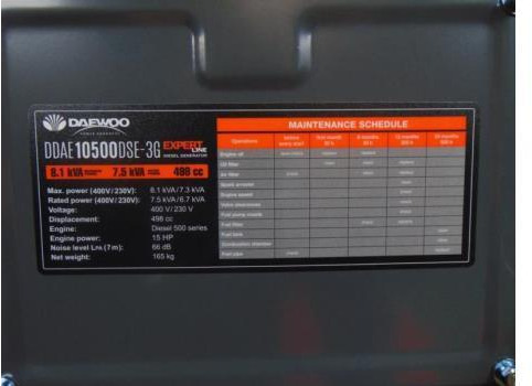 Daewoo DDAE10500DSE-3G Diesel Stroomgenerator (Nieuw) - Elektrinis generatorius: foto 2 Daewoo DDAE10500DSE-3G Diesel Stroomgenerator (Nieuw) - Elektrinis generatorius: foto 2