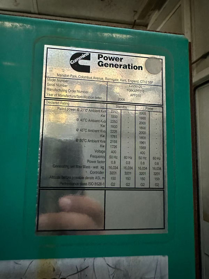 CUMMINS QSK60-G4 - Elektrinis generatorius: foto 1 CUMMINS QSK60-G4 - Elektrinis generatorius: foto 1