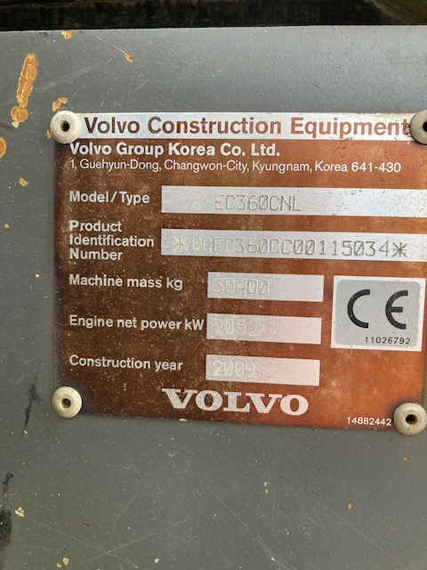 Pelle sur chenilles VOLVO EC360 CNL - Vikšrinis ekskavatorius: foto 5 Pelle sur chenilles VOLVO EC360 CNL - Vikšrinis ekskavatorius: foto 5