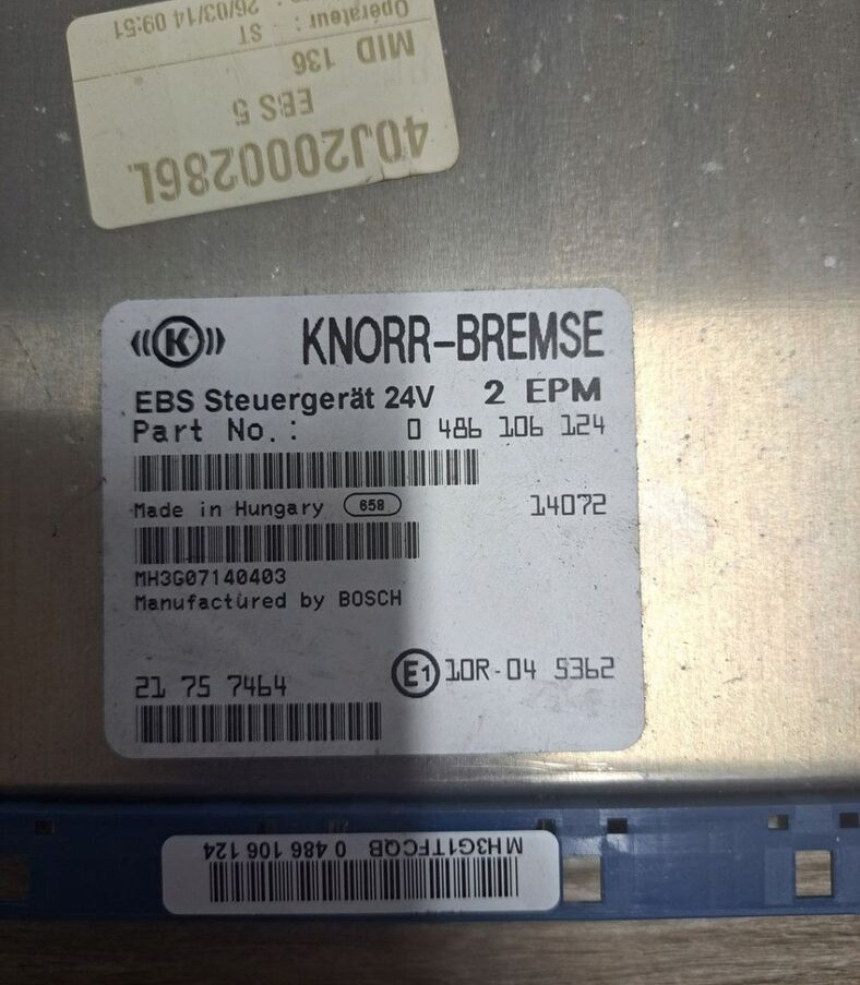 Knorr-Bremse STEROWNIK EBS RENAULT MIDLUM GAMA D VOLVO FL EURO6 - Valdymo blokas - Sunkvežimis: foto 1 Knorr-Bremse STEROWNIK EBS RENAULT MIDLUM GAMA D VOLVO FL EURO6 - Valdymo blokas - Sunkvežimis: foto 1