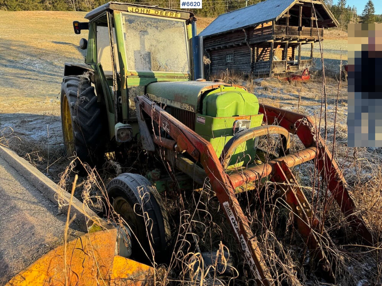 1977 John Deere 2030 w/ front loader. Repair object. - Traktorius: foto 5 1977 John Deere 2030 w/ front loader. Repair object. - Traktorius: foto 5