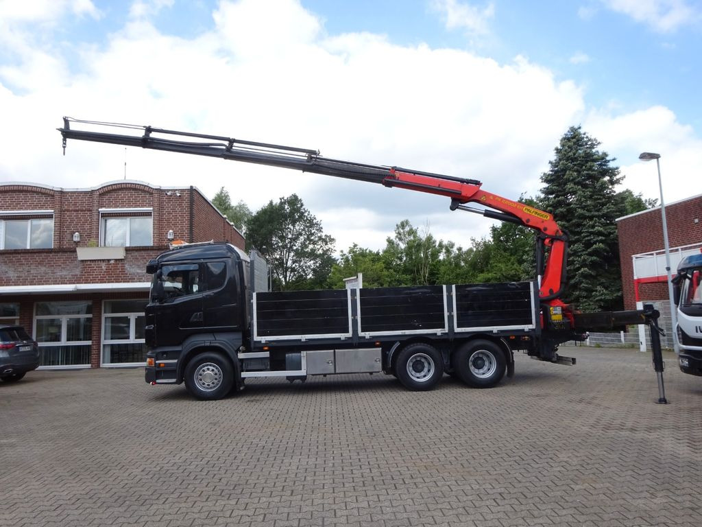 Scania R620 V8 Pritsche + PALFINGER 22002EH Kran Scania R620 V8 Pritsche + PALFINGER 22002EH Kran - Sunkvežimis su kranu, Platforminis/ Bortinis sunkvežimis: foto 1 Scania R620 V8 Pritsche + PALFINGER 22002EH Kran Scania R620 V8 Pritsche + PALFINGER 22002EH Kran - Sunkvežimis su kranu, Platforminis/ Bortinis sunkvežimis: foto 1
