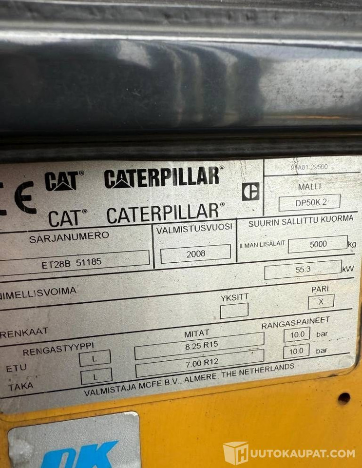 Cat DP50K2, 2008, 6 077 h Trukki, Lempäälä - Dyzelinis krautuvas: foto 2 Cat DP50K2, 2008, 6 077 h Trukki, Lempäälä - Dyzelinis krautuvas: foto 2