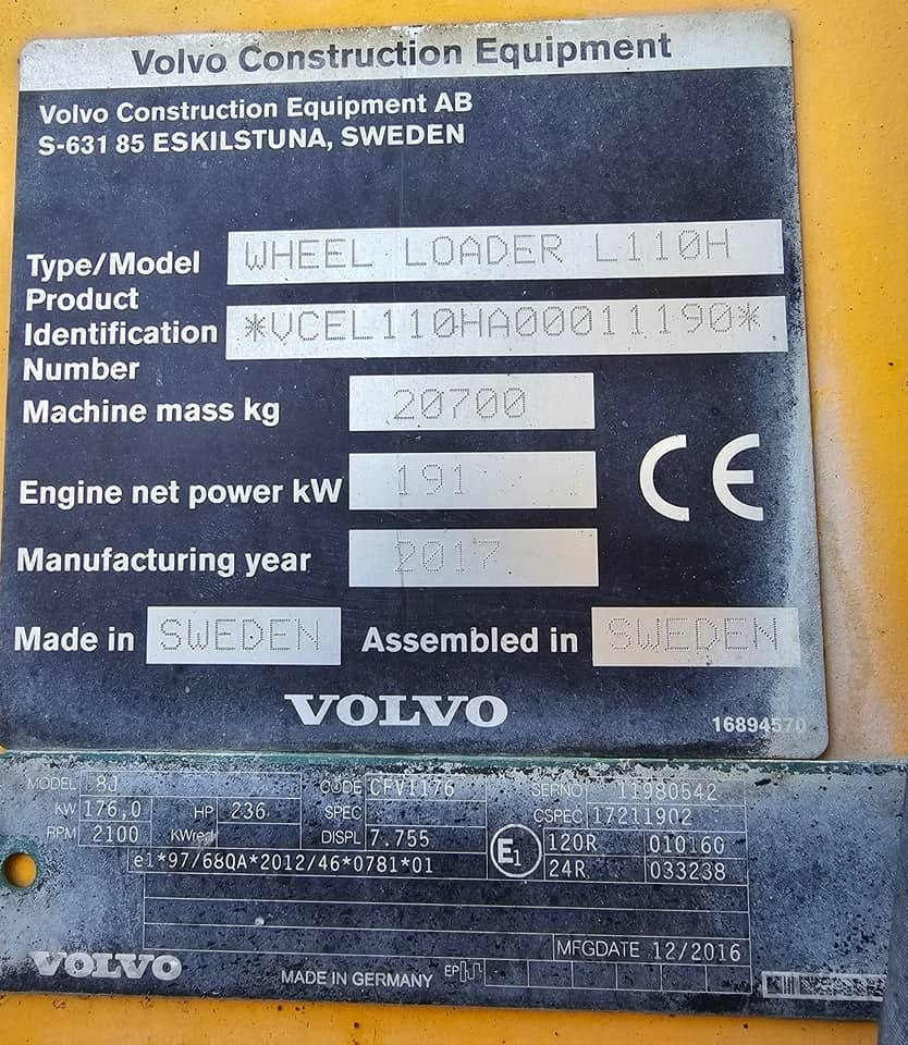 Ratinis krautuvas Volvo L 110 H: foto 37
