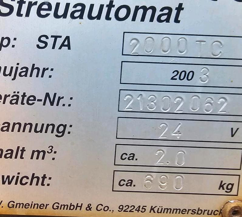 Gmeiner STA 2000TC Salzstreuer 2m3 Streuautomat Salzsilo Winterdienst Unimog 405 U300 400 500 423 427 430 318 Multicar tremo - Smėlio/ Druskos barstytuvas: foto 4 Gmeiner STA 2000TC Salzstreuer 2m3 Streuautomat Salzsilo Winterdienst Unimog 405 U300 400 500 423 427 430 318 Multicar tremo - Smėlio/ Druskos barstytuvas: foto 4