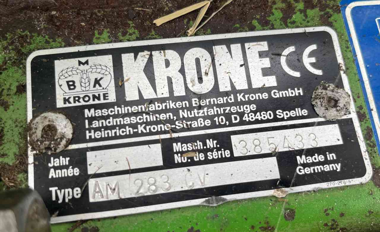 Krone AM283 CV schijvenmaaier Hooibouwmachines. - Šienapjovė: foto 5 Krone AM283 CV schijvenmaaier Hooibouwmachines. - Šienapjovė: foto 5