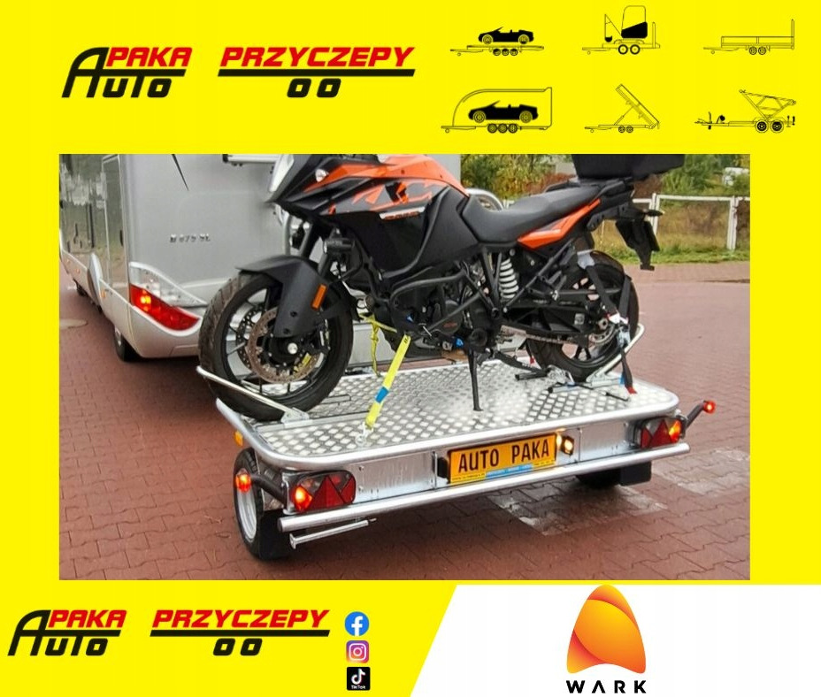 PRZYCZEPA DO POD MOTOCYKL / SKUTER, DMC 750 KG / MOTORCYCLE / SCOOTER TRAILER, DMC 750 KG - Motociklo priekaba: foto 1 PRZYCZEPA DO POD MOTOCYKL / SKUTER, DMC 750 KG / MOTORCYCLE / SCOOTER TRAILER, DMC 750 KG - Motociklo priekaba: foto 1