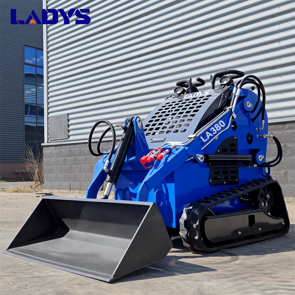 LADYS Free Shipping LA380 Mini Skid Steer Loader Compact Track Diesel Cheap Mini Skid Steer Loader For Sale With Mini Skid Steer Attachments 4 In 1 Bucket - Mini krautuvas: foto 3 LADYS Free Shipping LA380 Mini Skid Steer Loader Compact Track Diesel Cheap Mini Skid Steer Loader For Sale With Mini Skid Steer Attachments 4 In 1 Bucket - Mini krautuvas: foto 3