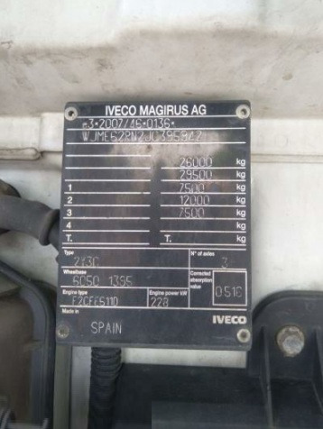 Važiuoklės sunkvežimis IVECO STRALIS AD 260S31 XP: foto 6