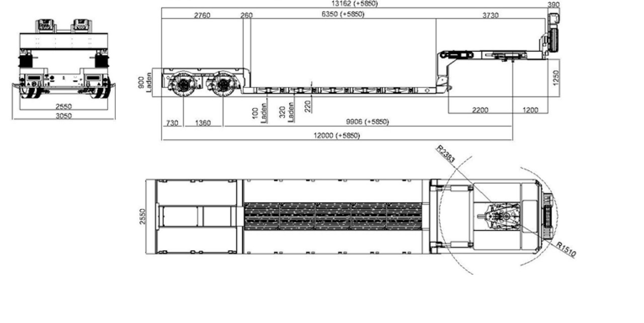 YALCIN EXTRA SURBAISSEE 2 ESSIEUX - Žemo profilio platforma puspriekabė: foto 3 YALCIN EXTRA SURBAISSEE 2 ESSIEUX - Žemo profilio platforma puspriekabė: foto 3