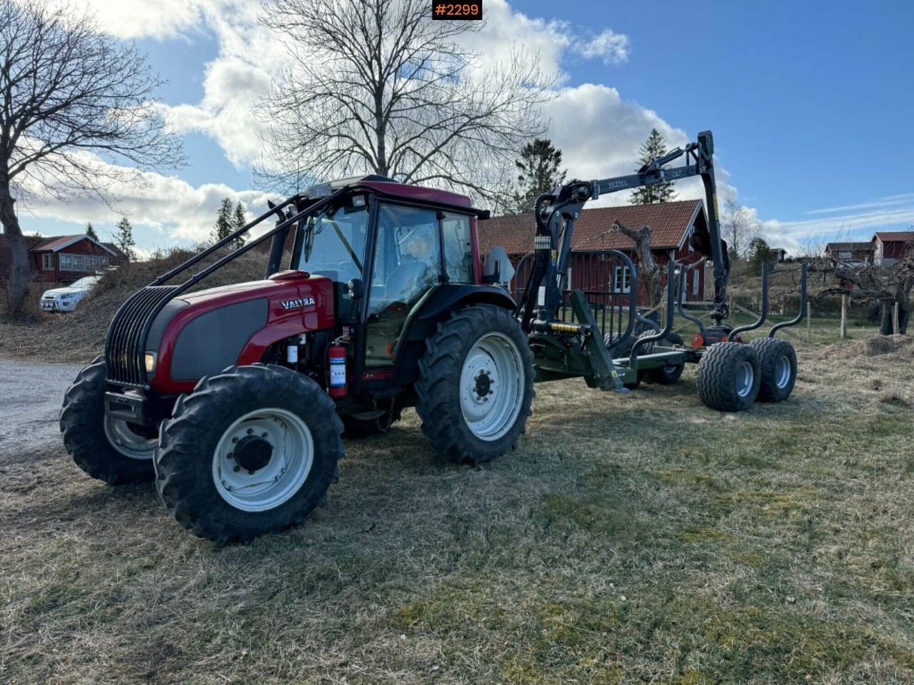 Forestry equipped Valtra A75, Farma T10F Forestry trailer with crane (Video) - Miško traktorius: foto 1 Forestry equipped Valtra A75, Farma T10F Forestry trailer with crane (Video) - Miško traktorius: foto 1