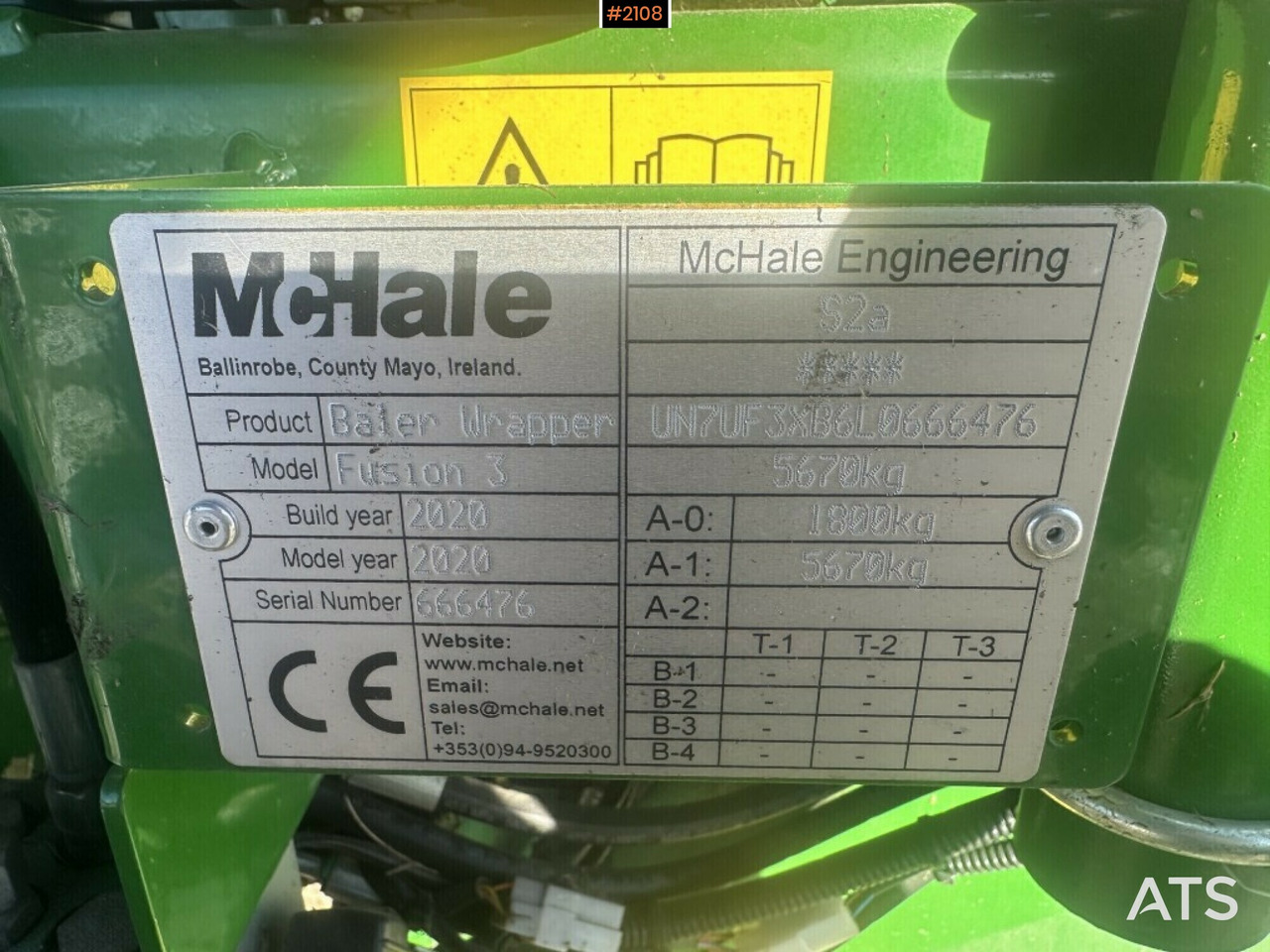 Round baler Mchale fusion 3 only 8490 bales (see video) - Pašarų tvarkymo technika: foto 5 Round baler Mchale fusion 3 only 8490 bales (see video) - Pašarų tvarkymo technika: foto 5