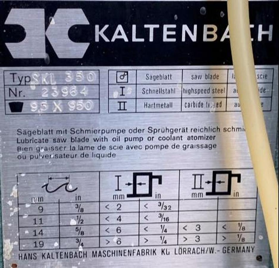 Alu-Kreissäge KALTENBACH - Metalo apdirbimo staklės: foto 5 Alu-Kreissäge KALTENBACH - Metalo apdirbimo staklės: foto 5