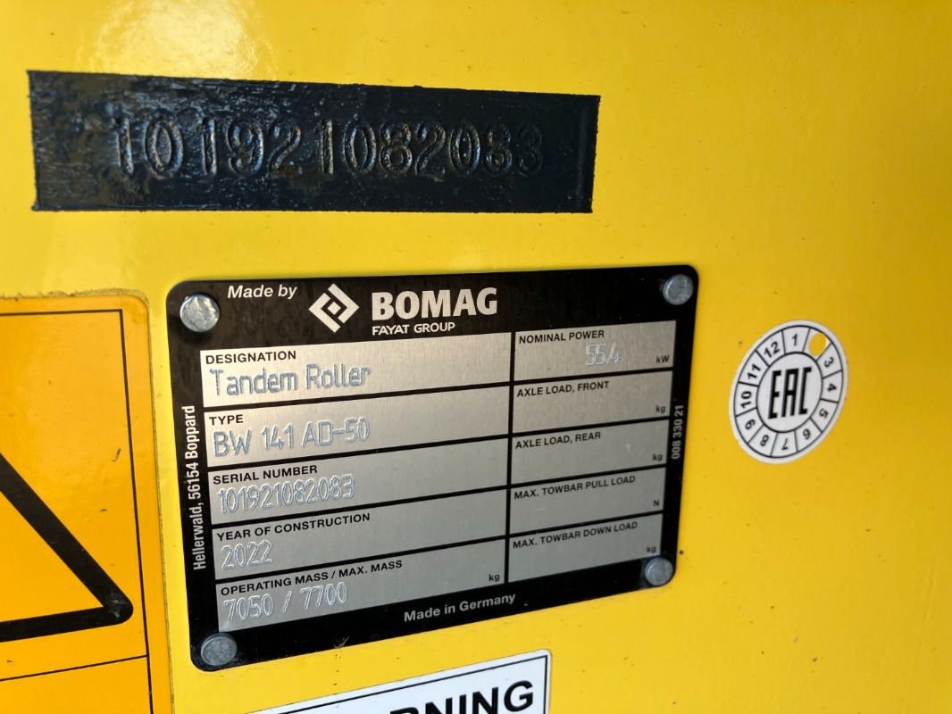 BOMAG DE BW 141 AD-50 Stage IIIa/Tier 4i - Asfalto volus: foto 2 BOMAG DE BW 141 AD-50 Stage IIIa/Tier 4i - Asfalto volus: foto 2