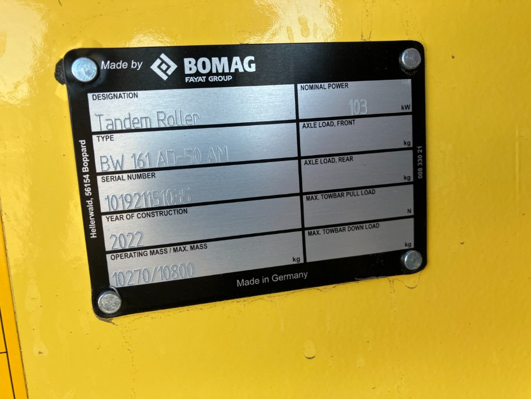 BOMAG DE BW 161 AD-50 AM Stage II/Tier 2 - Asfalto volus: foto 2 BOMAG DE BW 161 AD-50 AM Stage II/Tier 2 - Asfalto volus: foto 2