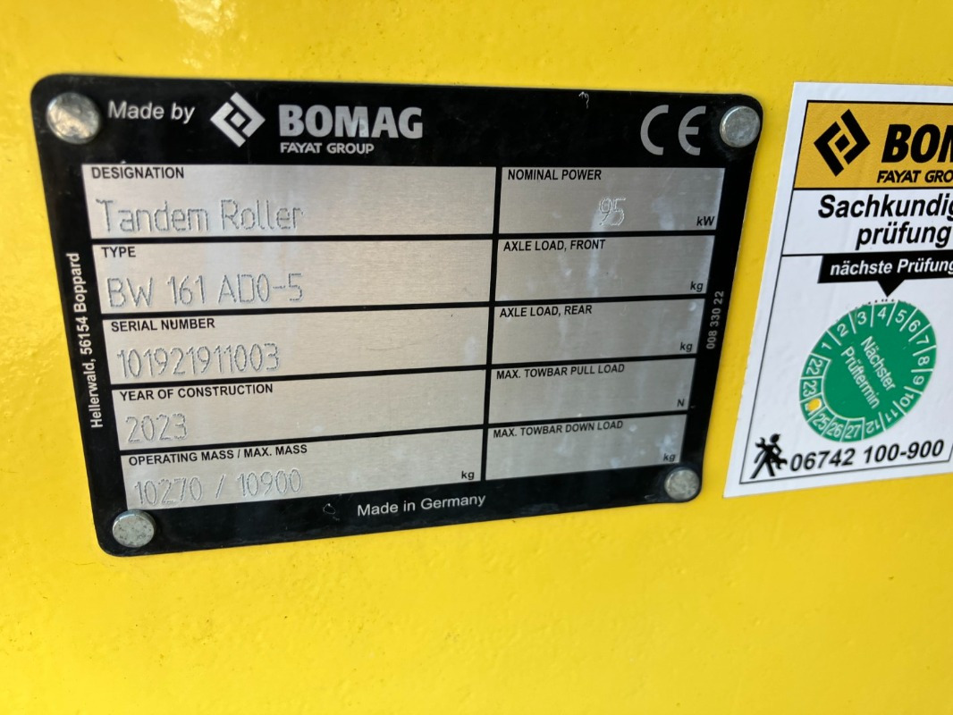 BOMAG DE BW 161 ADO-5 STage V/Tier 4f - Asfalto volus: foto 2 BOMAG DE BW 161 ADO-5 STage V/Tier 4f - Asfalto volus: foto 2