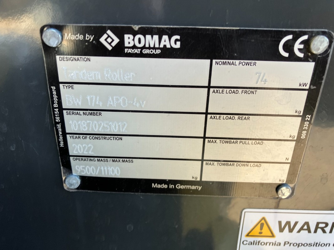 BOMAG DE BW 174 APO-4v Stage V/Tier 4f - Asfalto volus: foto 2 BOMAG DE BW 174 APO-4v Stage V/Tier 4f - Asfalto volus: foto 2