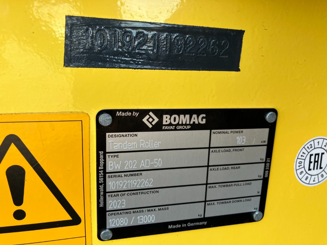 BOMAG DE BW 202 AD-50 Stage II/Tier 2 - Asfalto volus: foto 2 BOMAG DE BW 202 AD-50 Stage II/Tier 2 - Asfalto volus: foto 2