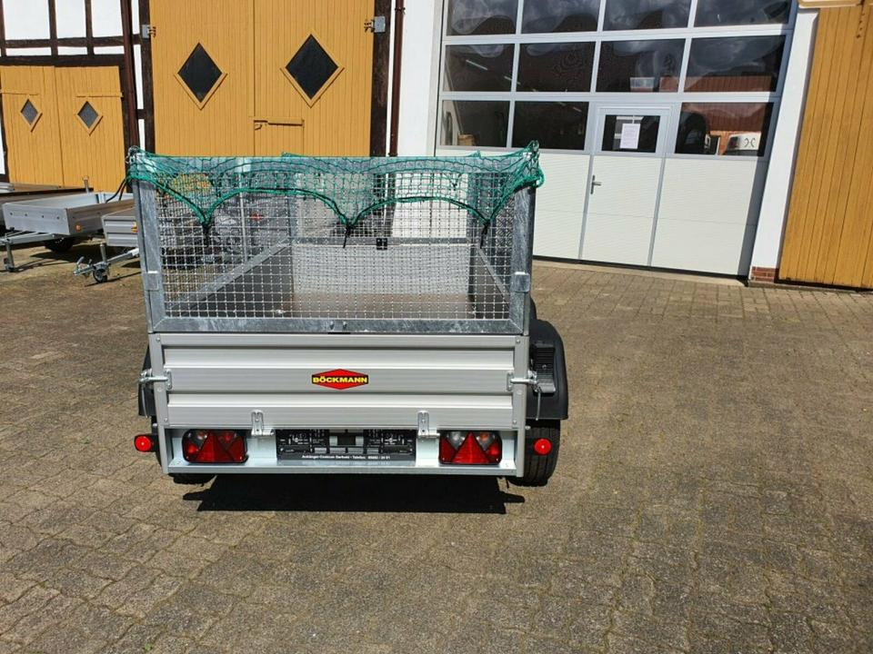 Platforminė/ Bortinė priekaba Böckmann PKW Anhänger, 2000 kg, Tandem, neu, Gitteraufbau: foto 7