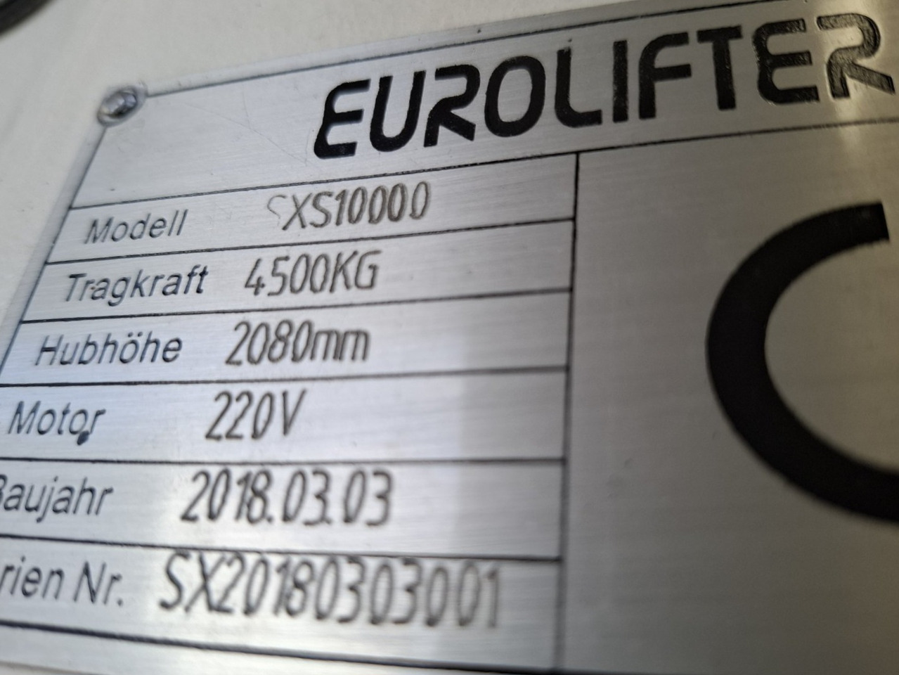EUROLIFTER SXS 10000 - Garažo įranga: foto 2 EUROLIFTER SXS 10000 - Garažo įranga: foto 2