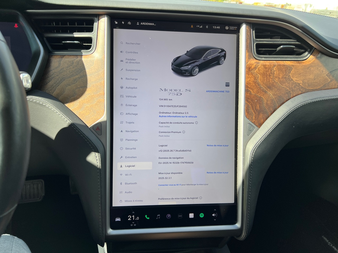 TESLA Model S 75D -Capacité de conduite autonome – Phase 2 – 93% SOH - Sedanas: foto 4 TESLA Model S 75D -Capacité de conduite autonome – Phase 2 – 93% SOH - Sedanas: foto 4