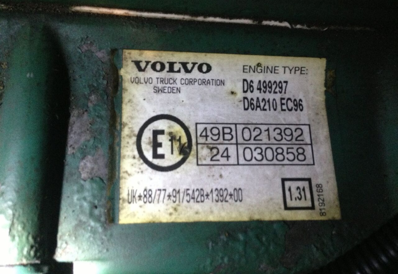 Volvo FL 612 D6A 210 E2 Volvo FL - Variklis - Sunkvežimis: foto 2 Volvo FL 612 D6A 210 E2 Volvo FL - Variklis - Sunkvežimis: foto 2