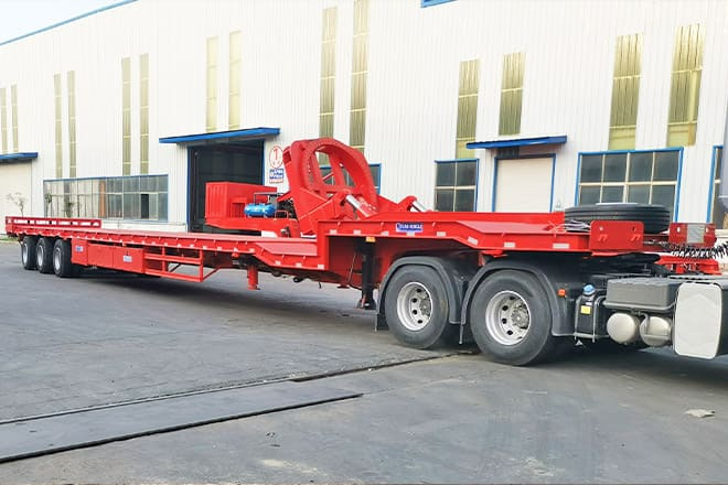 TITAN 3 Axle Extendable Drop Deck Trailers for Sale in Vietnam - Žemo profilio platforma puspriekabė: foto 1 TITAN 3 Axle Extendable Drop Deck Trailers for Sale in Vietnam - Žemo profilio platforma puspriekabė: foto 1