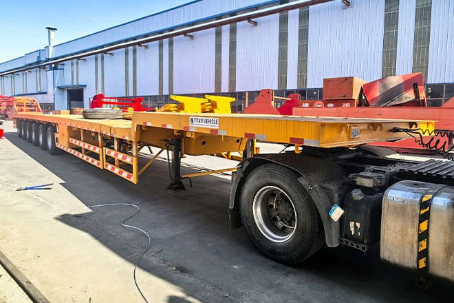 TITAN 6 Axle Extendable Semi Trailer for Sale in Saudi Arabia - Žemo profilio platforma puspriekabė: foto 1 TITAN 6 Axle Extendable Semi Trailer for Sale in Saudi Arabia - Žemo profilio platforma puspriekabė: foto 1