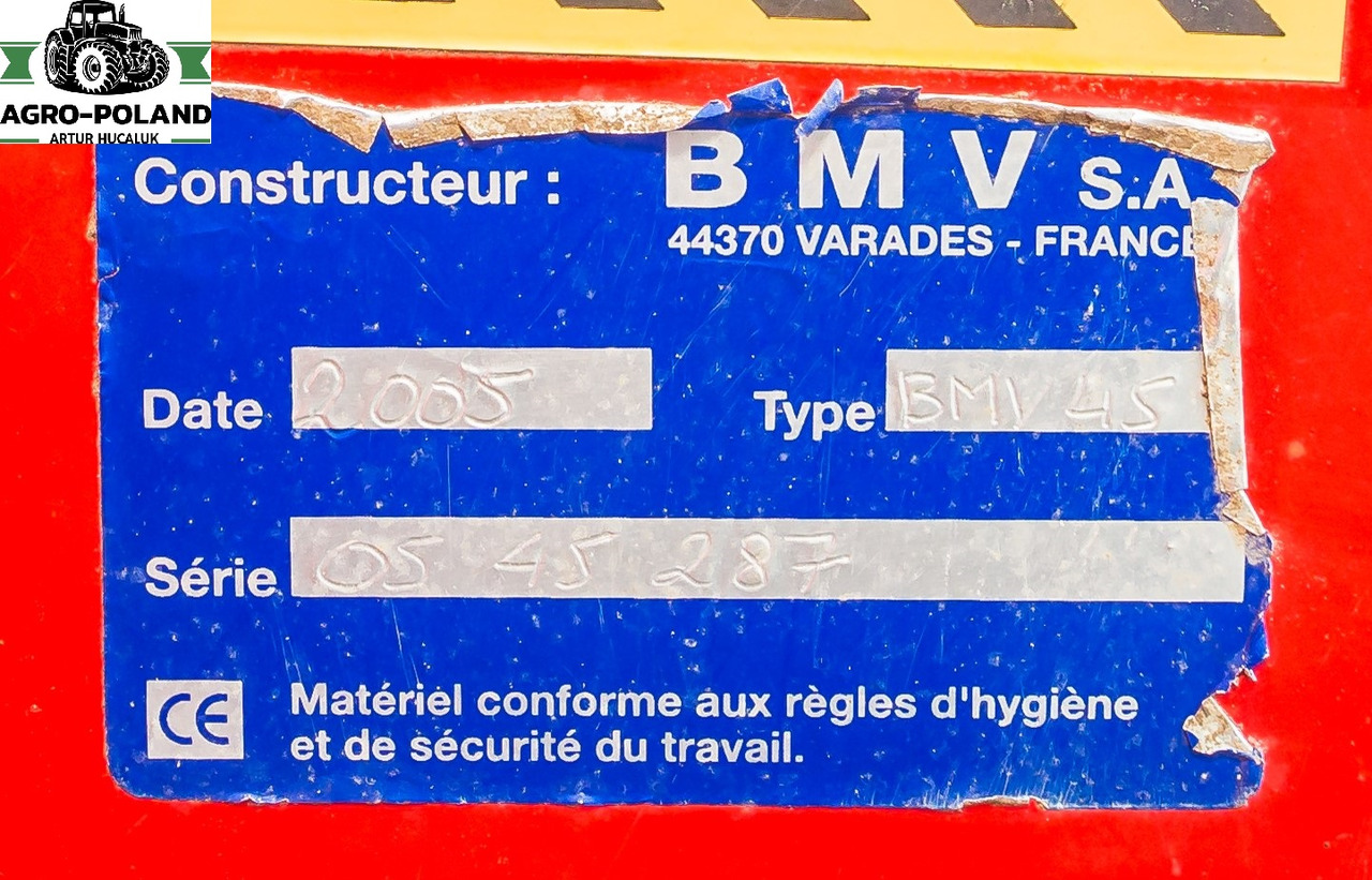 BMV 45 - 450 CM - 2005 ROK - Įranga už pašarų kombainai: foto 5 BMV 45 - 450 CM - 2005 ROK - Įranga už pašarų kombainai: foto 5