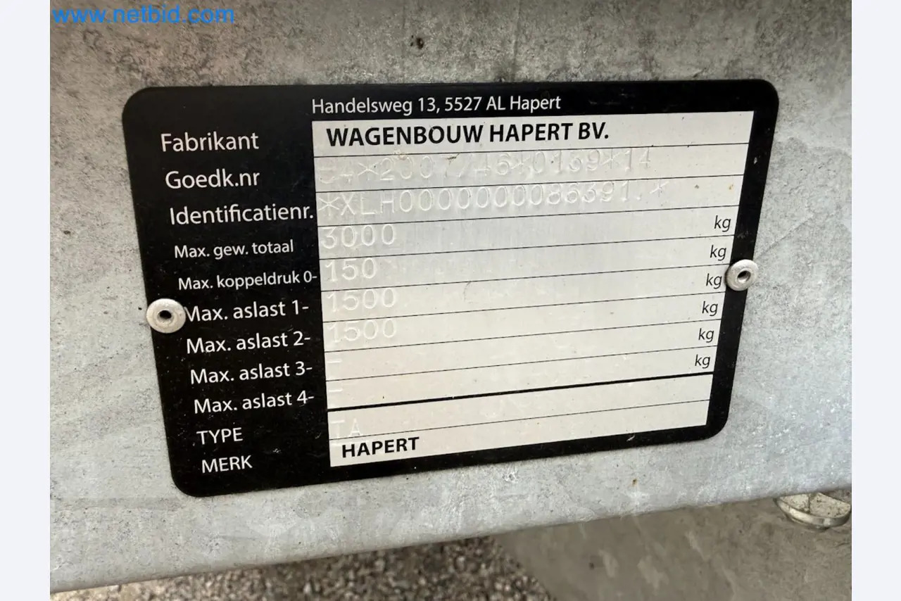 Hapert SAPPHIRE TA/C39B/302 - Priekaba: foto 2 Hapert SAPPHIRE TA/C39B/302 - Priekaba: foto 2